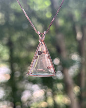 Load image into Gallery viewer, Magical Pyrite in Quartz triangle necklace