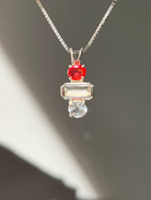 Load image into Gallery viewer, One of a kind - Fancy Sapphire, Amblygonite &amp; Herkimer Diamond trilogy necklace