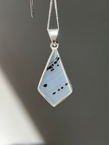Unique Kite shaped Montana Agate pendant