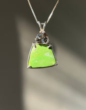 Load image into Gallery viewer, Gaspeite Freeform necklace with RARE Silver Tourmaline