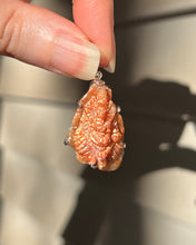 Load image into Gallery viewer, Sparkling Sunstone carved Ganesha pendant