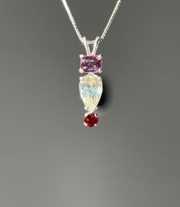 Rare Euclase necklace with Violet & Red Spinel