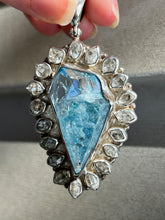 Load image into Gallery viewer, Collectors Drop - 64.7 carat Electric Aqua Aura Danburite with naturally double terminated Herkimer Diamonds 19 in total - Pendant