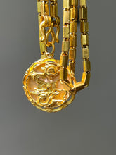 Load image into Gallery viewer, 23k solid yellow gold 22 inch Thai baht chain necklace with pretzel clasp - stamped “965%”