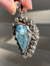 Load image into Gallery viewer, Collectors Drop - 64.7 carat Electric Aqua Aura Danburite with naturally double terminated Herkimer Diamonds 19 in total - Pendant