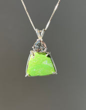 Load image into Gallery viewer, Gaspeite Freeform necklace with RARE Silver Tourmaline