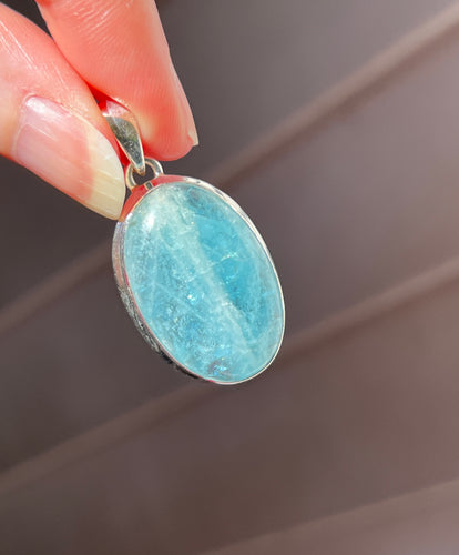 Fine XL Aquamarine Cabochon pendant