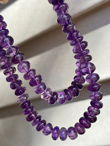 High quality Amethyst bead necklace with 925 sterling silver clasp