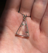 Load image into Gallery viewer, Magical Pyrite in Quartz triangle necklace