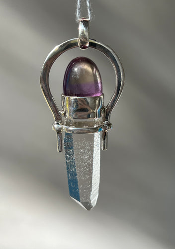 Record Keeper Quartz pendant with Natural Ametrine