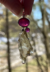 Ruby & Libyan Desert Tektite pendant - Divine Feminine energy