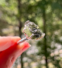 Load image into Gallery viewer, Collectors Drop - RARE Lord Ganesha carved Moldavite size 8 - One of a kind