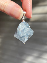 Load image into Gallery viewer, Gemmy, Ethereal Blue Celestite druzy cluster pendant