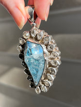 Load image into Gallery viewer, Collectors Drop - 64.7 carat Electric Aqua Aura Danburite with naturally double terminated Herkimer Diamonds 19 in total - Pendant