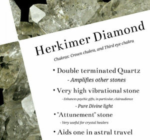 Herkimer Diamond Crystal necklace with Record Keepers and Inner Child crystals on 24 inch chain