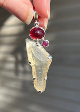 Load image into Gallery viewer, Ruby &amp; Libyan Desert Tektite pendant