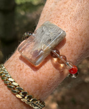 Load image into Gallery viewer, Hovave Art - Natural Water Clear Citrine, Carnelian and Amphibole Angel Phantom Quartz bracelet with channeled Sacred Masculine &amp; Divine Feminine Symbols