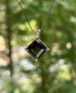 Diamond Moldavite Necklace