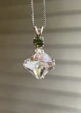 Load image into Gallery viewer, Danburite Magician Stone necklace with RARE Inner Child and Moldavite Crown