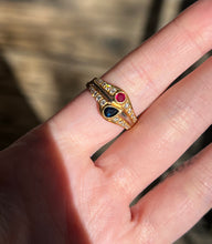 Load image into Gallery viewer, Solid 18k yellow gold natural earth mined Diamond, Ruby &amp; Sapphire piece