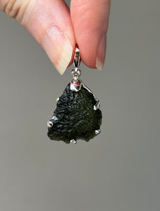 Genuine Raw Czech Moldavite pendant - 16.8 carats