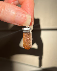 Imperial Topaz crystal pendant with rainbows galore