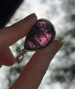 One of a kind - RARE XL Gem Grade Siberite aka Purple Tourmaline pendant