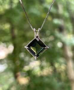 Diamond Moldavite Necklace