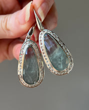 Load image into Gallery viewer, Faceted Aquamarine and White Topaz drop earrings