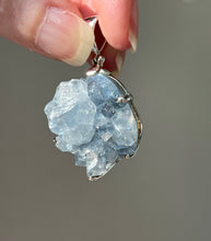 Load image into Gallery viewer, Gemmy, Ethereal Blue Celestite druzy cluster pendant