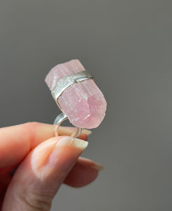 Naturally Double Terminated Pink Tourmaline crystal pendant