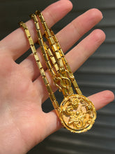 Load image into Gallery viewer, 23k solid yellow gold 22 inch Thai baht chain necklace with pretzel clasp - stamped “965%”