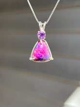 Load image into Gallery viewer, Hot pink Sugilite necklace with Amethyst