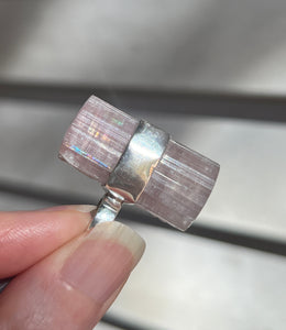 Naturally Double Terminated Pink Tourmaline crystal pendant