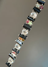 Load image into Gallery viewer, Stunning Black Tourmaline, Multi Tourmaline and White Topaz bracelet