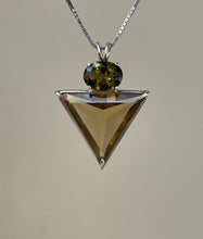 Load image into Gallery viewer, One of a kind Natural Citrine Angelic Star necklace with Green Tourmaline