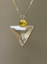 Load image into Gallery viewer, Shimmering Rutile Quartz Angelic Star necklace with Brilliant Sphene