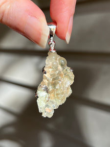 Fluorescent Hyalite Opal pendant