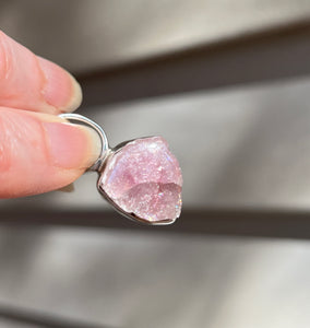 Naturally Double Terminated Pink Tourmaline crystal pendant