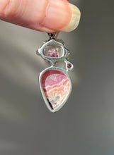 Load image into Gallery viewer, Watermelon Tourmaline slice pendant with Gem Pink Cobalto Calcite and Pink Tourmaline