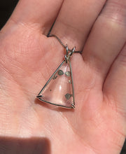 Load image into Gallery viewer, Magical Pyrite in Quartz triangle necklace