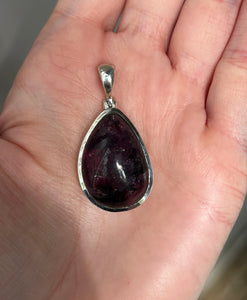 One of a kind - RARE XL Gem Grade Siberite aka Purple Tourmaline pendant