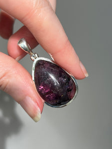 One of a kind - RARE XL Gem Grade Siberite aka Purple Tourmaline pendant