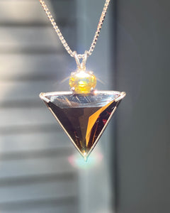 Natural Citrine Angelic Star Necklace with Radiant Sphene