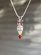 Load image into Gallery viewer, Rare Euclase necklace with Violet &amp; Red Spinel