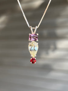 Rare Euclase necklace with Violet & Red Spinel