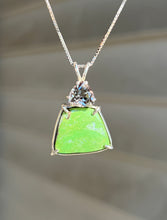 Load image into Gallery viewer, Gaspeite Freeform necklace with RARE Silver Tourmaline