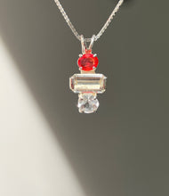 Load image into Gallery viewer, One of a kind - Fancy Sapphire, Amblygonite &amp; Herkimer Diamond trilogy necklace