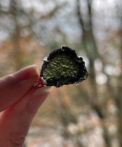 Genuine Raw Czech Moldavite pendant - 16.8 carats