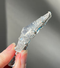 Load image into Gallery viewer, Luminous Arkansas Quartz with bridge formation and Blue Topaz pendant